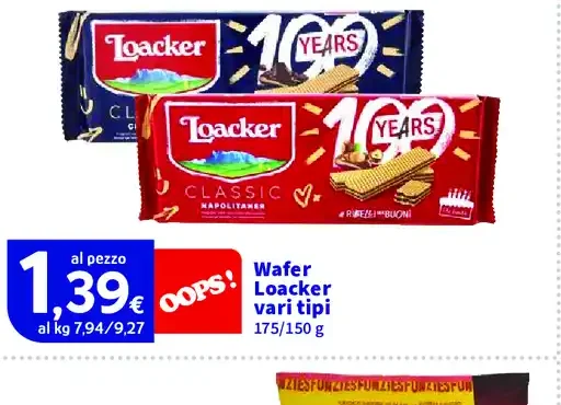 Wafer Loacker vari tipi