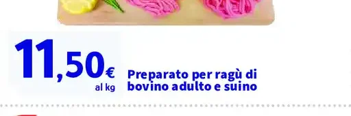Preparato per ragù di bovino adulto e suino