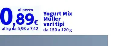 Yogurt Mix Müller vari tipi