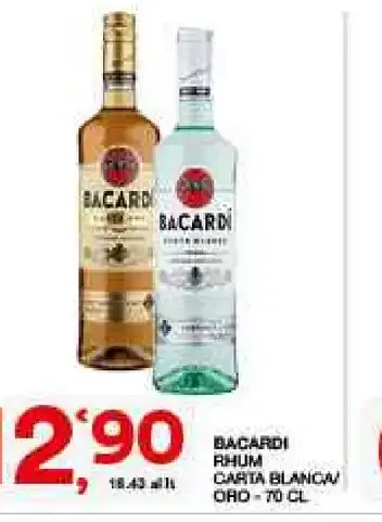 Bacardi rum carta blanca o gold