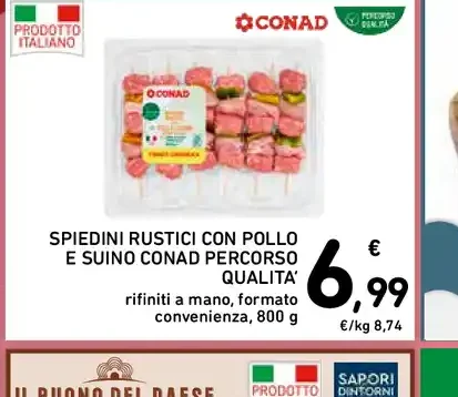 Spiedini rustici con pollo e suino Conad Percorso Qualità