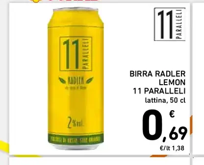 Birra Radler Lemon 11 Paralleli