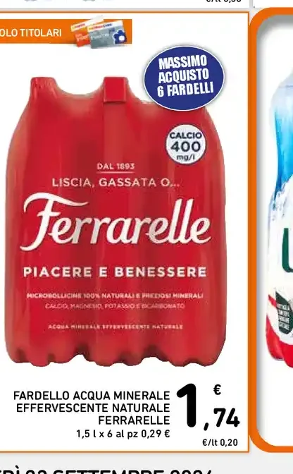 Fardello acqua minerale effervescente naturale Ferrarelle