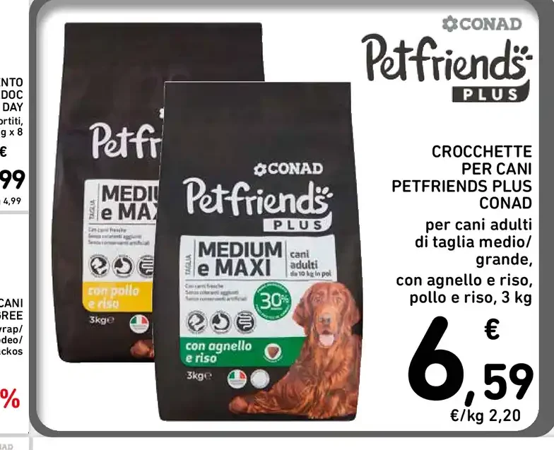 Crocchette per cani Petfriends Plus Conad