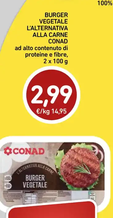 Burger vegetale Conad L’Alternativa alla Carne