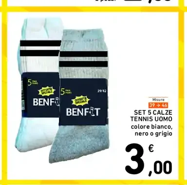 Set 5 calze tennis uomo