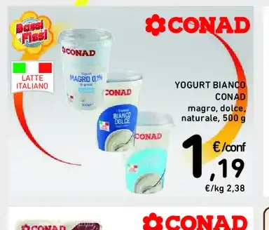 Yogurt bianco Conad magro