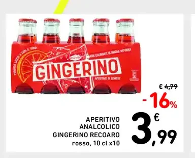 Gingerino aperitivo analcolico rosso