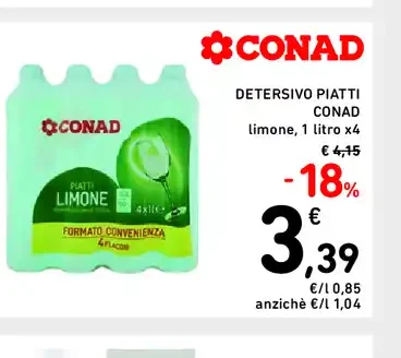 Detersivo piatti Conad limone