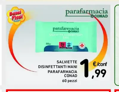 Salviette disinfettanti mani Parafarmacia Conad