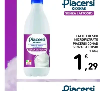 Latte fresco microfiltrato Piacersi Conad senza lattosio