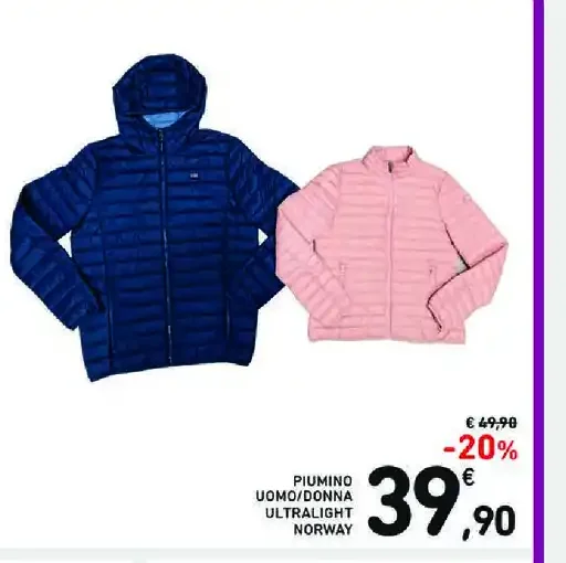 Piumino uomo/donna ultralight