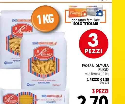Pasta di semola Russo, 1 kg