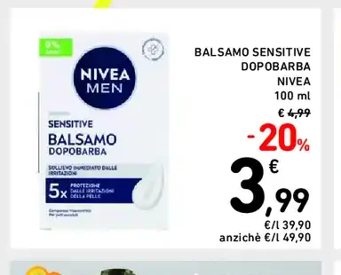 Balsamo dopobarba Nivea Men Sensitive