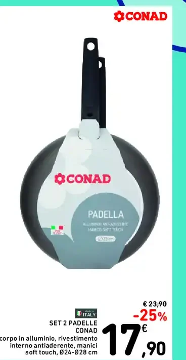 Set 2 padelle Conad