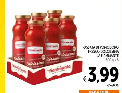 Passata di pomodoro fresco dolcissima La Fiammante