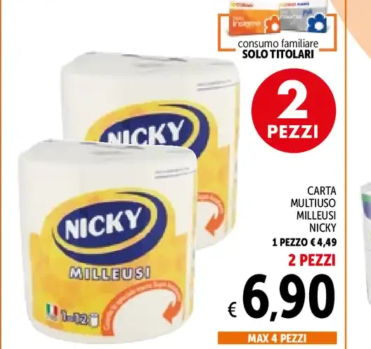 Carta multiuso milleusi Nicky