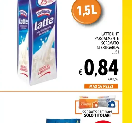 Latte UHT parzialmente scremato Sterilgarda
