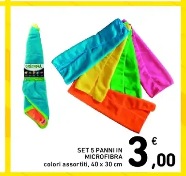 Set 5 panni in microfibra