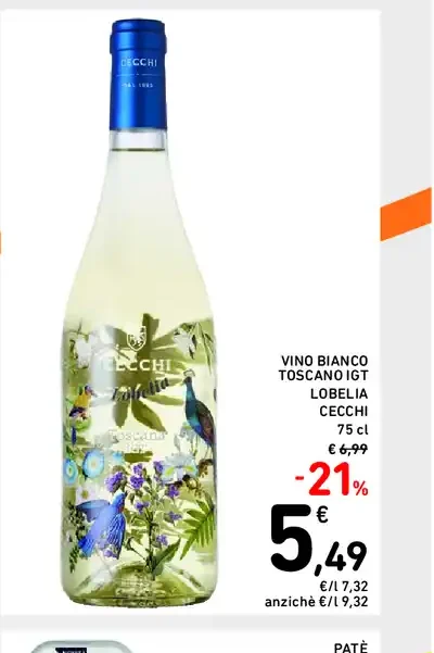Vino bianco toscano IGT Lobelia