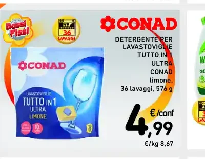 Detergente lavastoviglie Tutto in 1 Ultra Conad