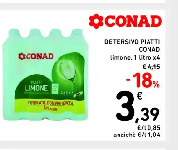 Detersivo piatti Conad limone