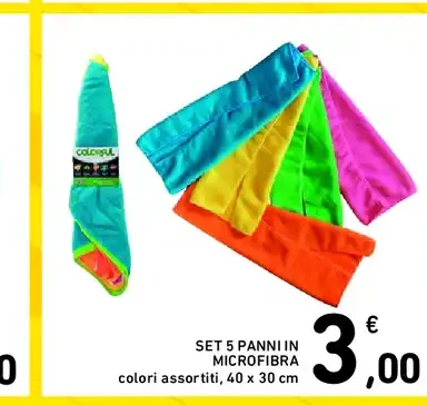 Set 5 panni in microfibra