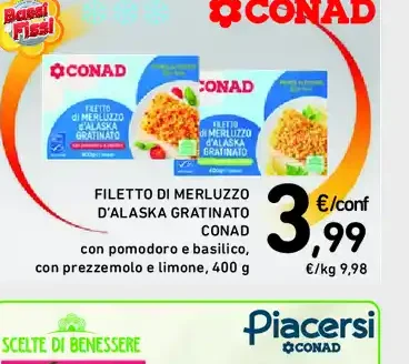 Filetto di merluzzo d'Alaska gratinato Conad