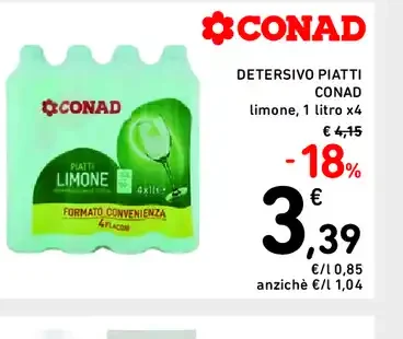 Detersivo piatti Conad limone