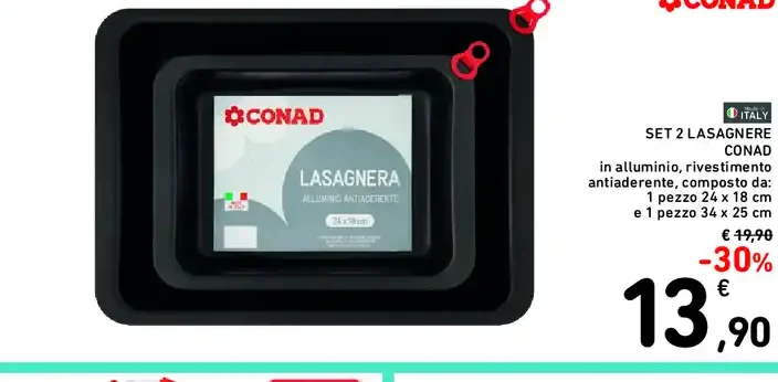 Set 2 lasagnere Conad