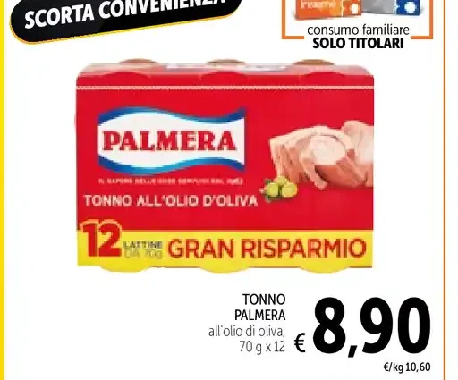 Tonno Palmera all'olio di oliva, 70 g x 12