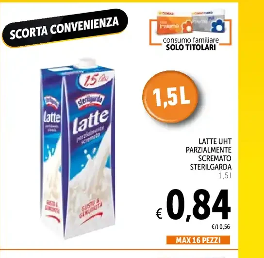 Latte UHT parzialmente scremato Sterilgarda