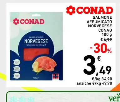 Salmone affumicato norvegese Conad