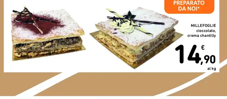 Millefoglie cioccolato crema chantilly