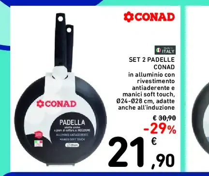 Set 2 padelle Conad