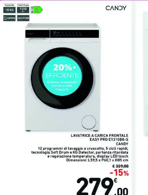 Lavatrice carica frontale Easy Pro EY108B-S
