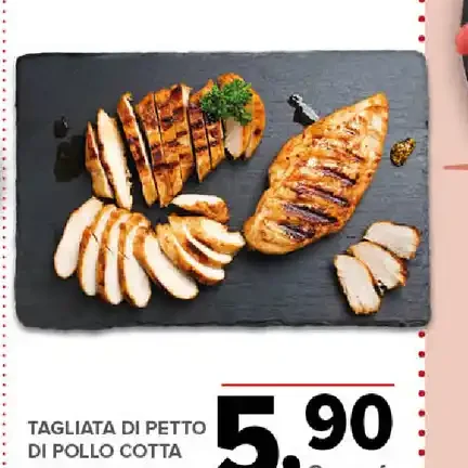 Tagliata di petto di pollo cotta
