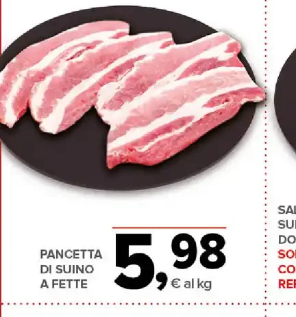 Pancetta di suino a fette
