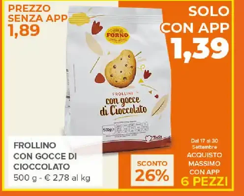 Frollino con gocce di cioccolato