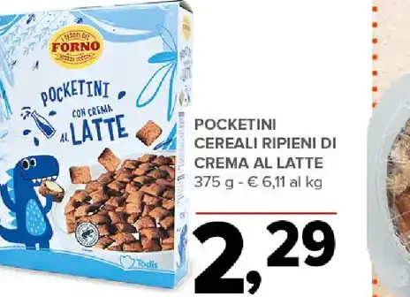 Pocketini cereali ripieni di crema al latte