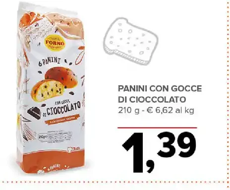 Panini con gocce di cioccolato