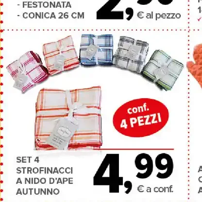 Set strofinacci a nido d'ape