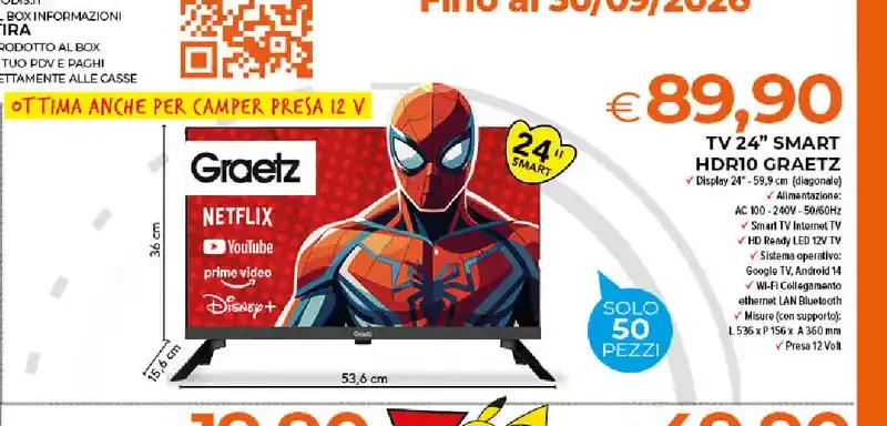 TV 24 pollici Smart HDR10