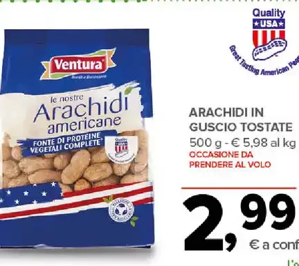 Arachidi in guscio tostate