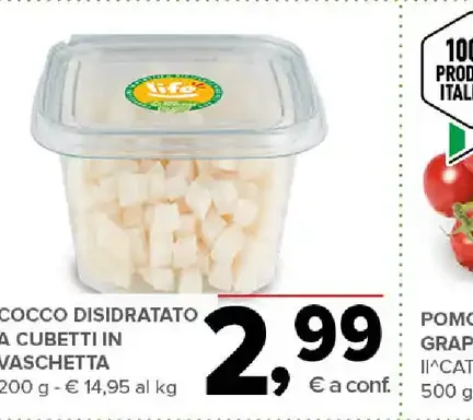 Cocco disidratato a cubetti