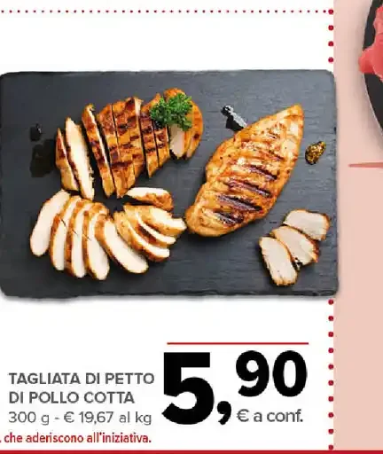 Tagliata di petto di pollo cotta