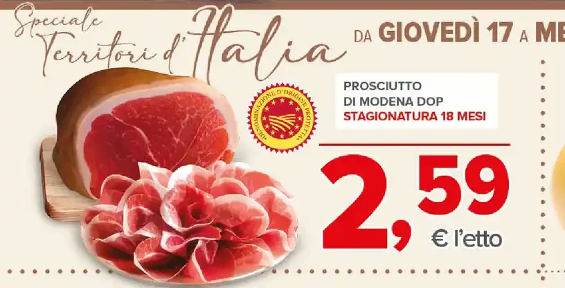 Prosciutto di Modena DOP stagionatura 18 mesi