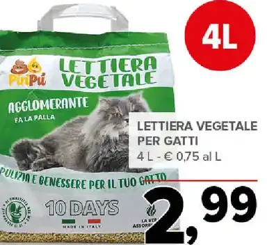 Lettiera vegetale per gatti