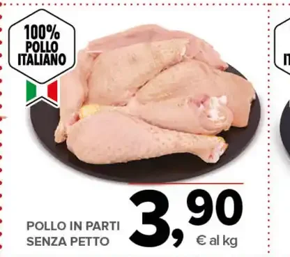 Pollo in parti senza petto