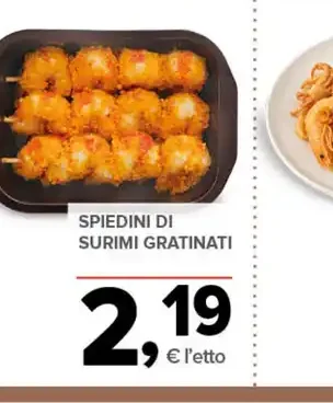 Spiedini di surimi gratinati